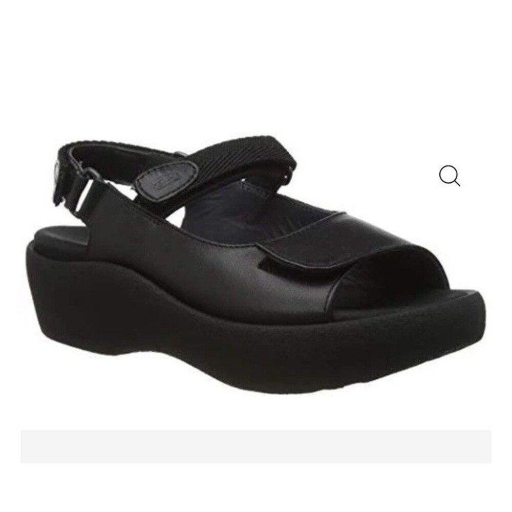 Wolky Black Slingback Platform Sandals